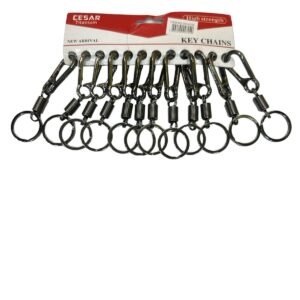 LLAVERO MOSQUETON CON RESORTE POR 12 UNIDADES